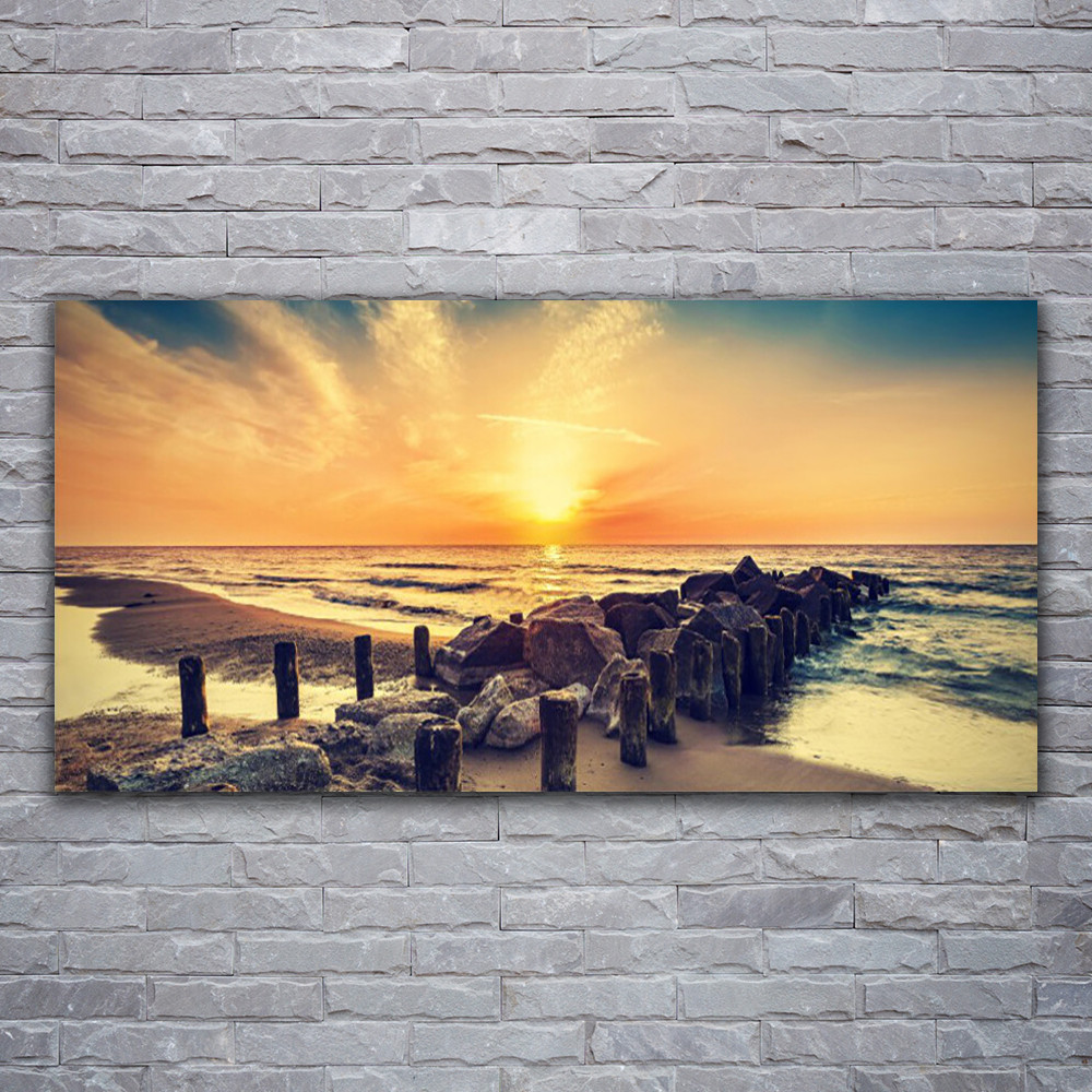 Tableau photo sur toile mer et plage 120x60 cm pour decoration murale