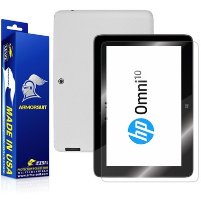 ArmorSuit MilitaryShield HP Omni 10 Tablet Screen Protector + White Carbon Skin