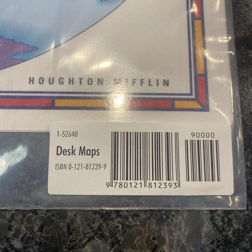 Houghton Mifflin EE. UU. Mapas de escritorio mundial manteles individuales estados reverso hogar escuela estudio Foto 2 de 4