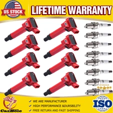 8X Ignition Coils & 8X Spark Plugs UF230 For Toyota 4Runner Lexus LX470 4.7L V8