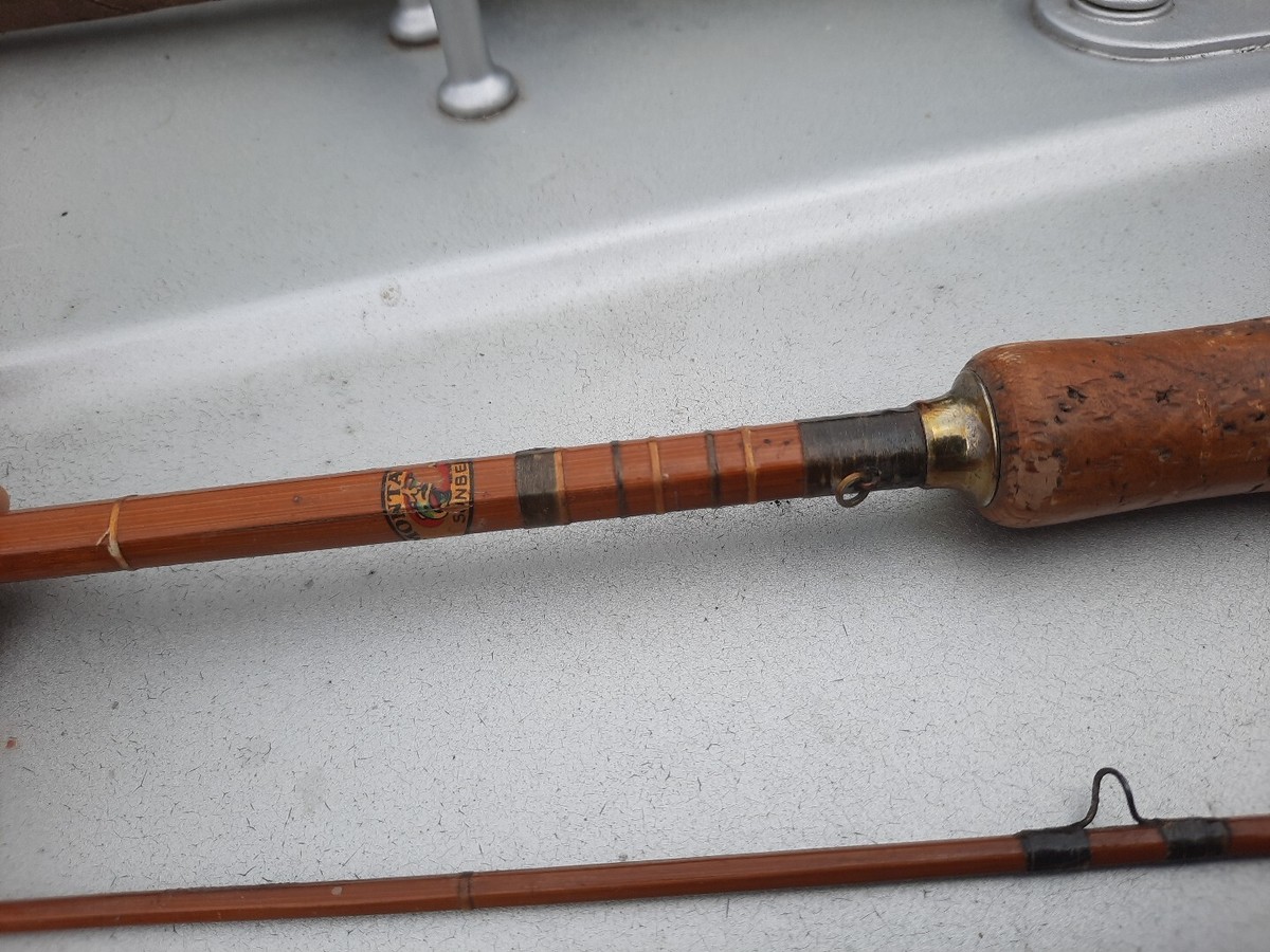 Vtg Montague Split Bamboo Fly ＆Lure Rod Montague Split Bamboo Flyrod Fly Fishing Pole Rod & Case