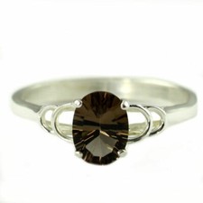 SMOKY QUARTZ Sterling Silver Ladies Ring -Handmade SR300
