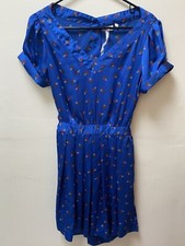 Reformed Dress Sz M| Lightweight Pleated Back Out Geometric Floral Short Cuff