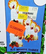 Walco Holiday CANDLELIGHT Vtg Sequin Bead Christmas Ornament Kit NOS MCM