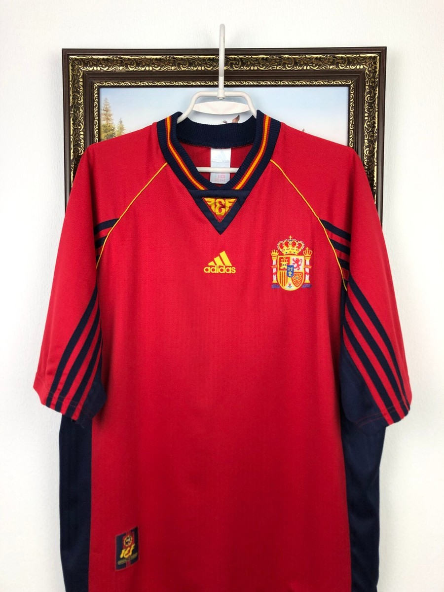 Spain Home football shirt 1998 Soccer Adidas Jersey Mens Camiseta