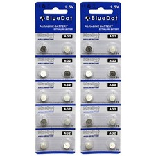 20 x BlueDot AG2 396A LR726 SR726SW CX59 LR59 SR59 397 Alkaline Watch Battery US