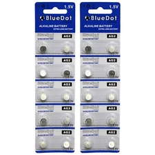 20 x BlueDot AG2 396A LR726 SR726SW CX59 LR59 SR59 397 Alkaline Watch Battery US