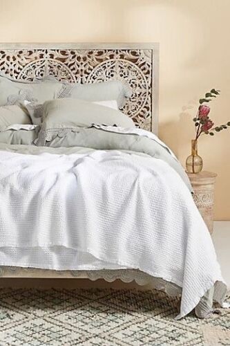 Anthropologie Woven Waffle Bed Blanket King