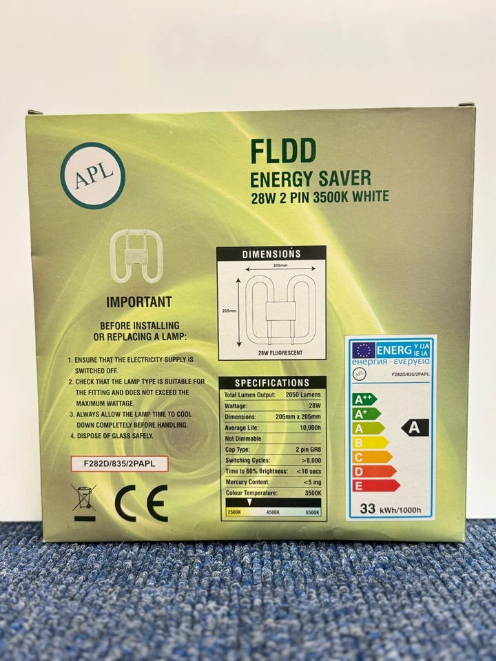 APL FLDD 28W 2-Pin Energy Saver Fluorescent Lamp 3500K White - F282D/835/2APL - Image 3 of 3
