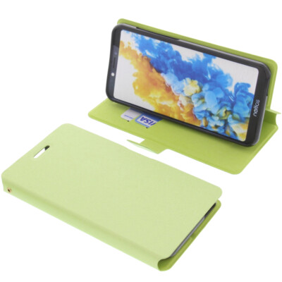 Tasche für TP-Link Neffos C7s Book-Style Schutz Hülle Handytasche Buch Grün