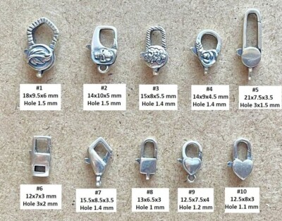 Sterling Silver Lobster Claw Clasps Jewelry Findings 4 Necklaces&Bracelets 1-5pc