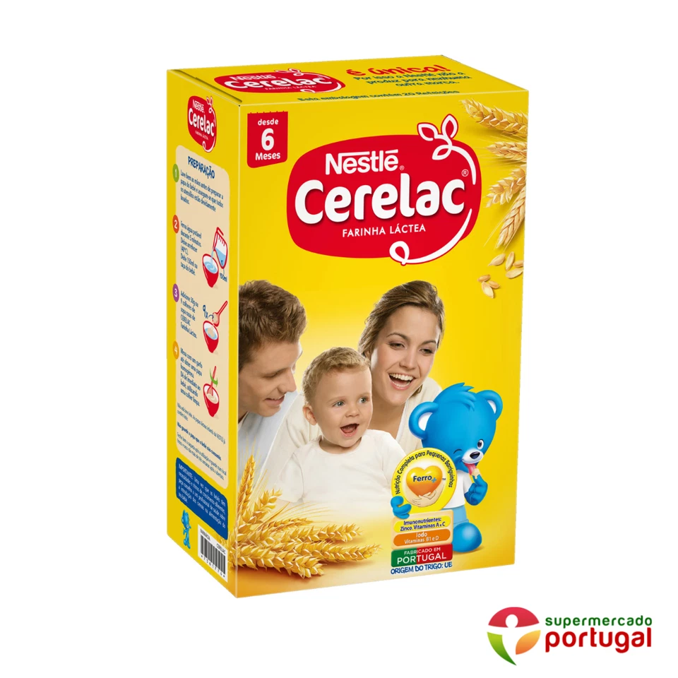 Cerelac Milk Flour Nestlé 1 Kg Portugal ( 2x500g ) Expiry date : 4/2026