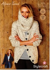 Women's Cardigan Snood Knitting Pattern – Stylecraft Alpaca Tweed Chunky no.9320