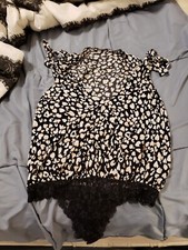 NWT Intimately Free People Bares it All Bodysuit Medium Lace Bottom Tie Shoulder