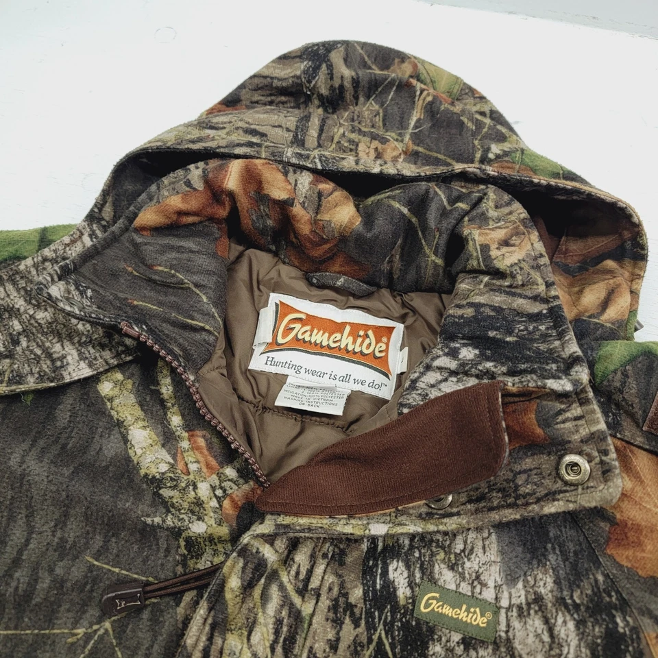 Gamehide Hunting Jacket Youth L Mossy Oak Break-Up Snap Button Zipper Hush Hide - Image 3 of 4