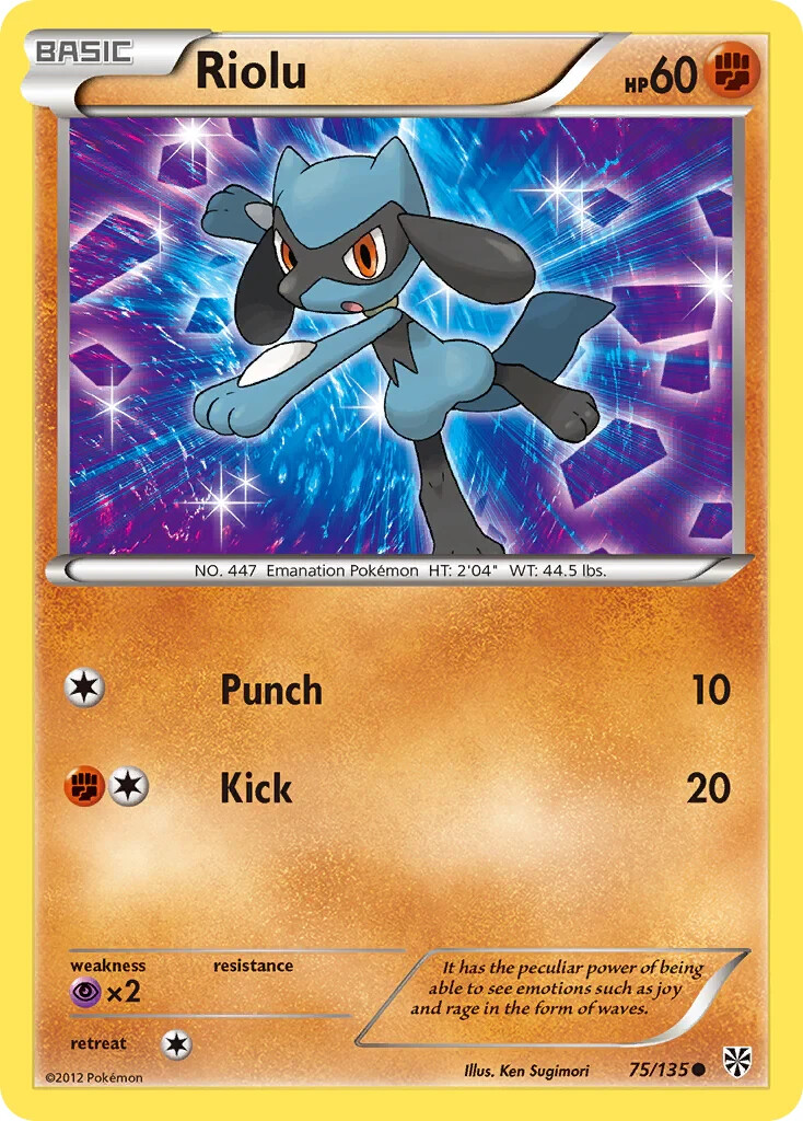 Riolu 75/135 Plasma Storm Pokemon Card NM