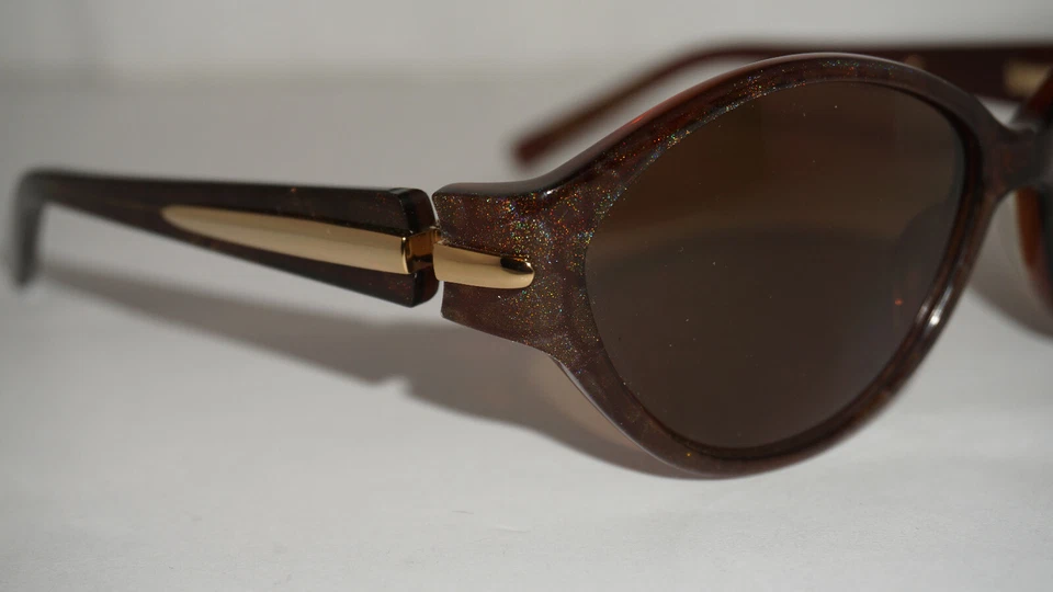 Nuevas gafas de sol Boucheron moteadas Habana rojas marrones BES 158.02 55 18 120 Foto 3 de 4