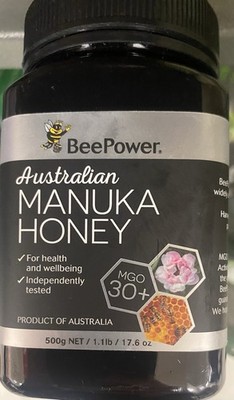 BeePower Australian Manuka Honey MGO 30+ 500g Jar Product of Australia