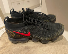 Nike Air VaporMax Flyknit Men s Low Top Lace Up Black/Red Animal Print EU 41