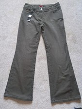 New Next Olive Green Flare Jeans Denim Size 14 Regular New Tags 5