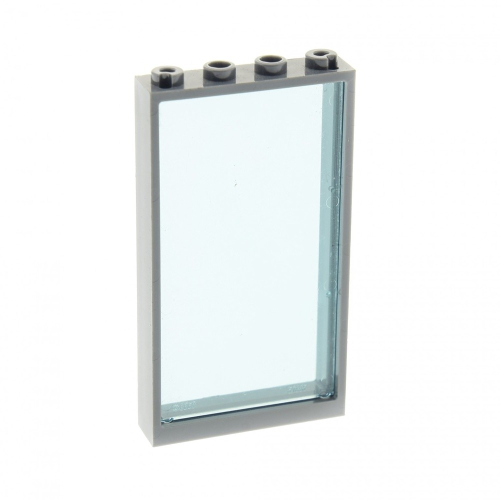 1X Lego Window Frame 1X4X6 New Dark Gray Pane Light Blue 57895 60596