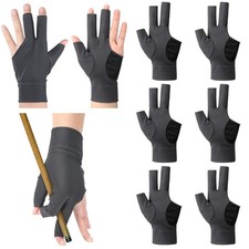 Civaner 8 Pcs 3 Fingers Pool Gloves Billiards Left Hand Cue Sport Show Gloves...