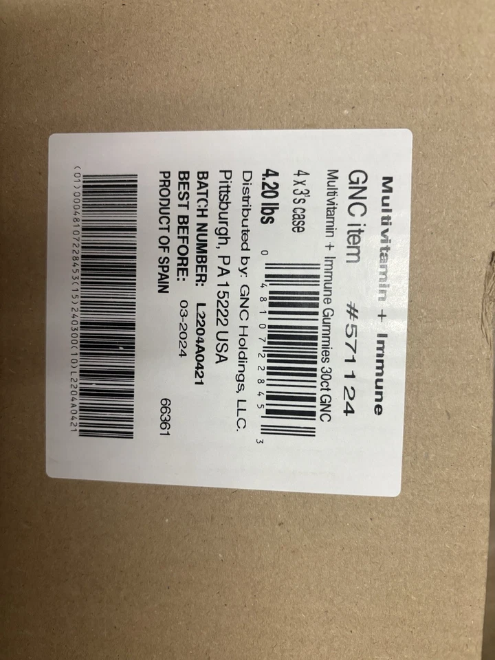 批量包装 – 12 件 GNC 免疫支持多种维生素木乃伊 (30 克拉瓶) — 第 3/3 张图片