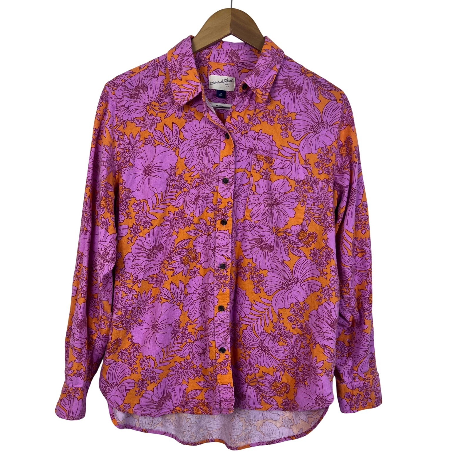 Universal Thread Floral Print Button Down Linen B… - image 2