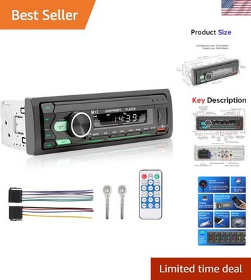 Luxury Single DIN Car Stereo with Dual USB, Hands-Free Calling & RGB Display