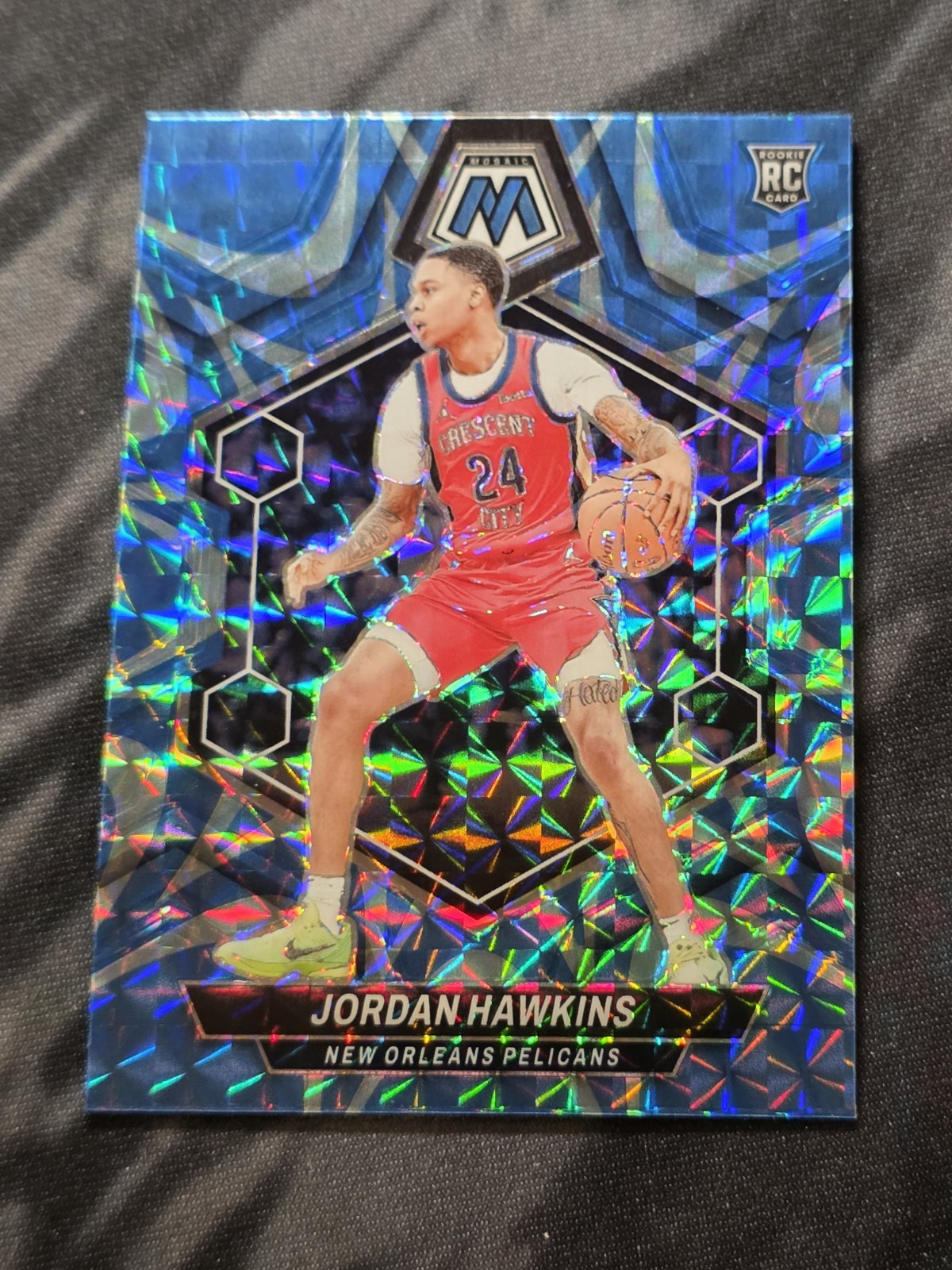 2023-24 Panini Mosaic - Rookies Jordan Hawkins #243 Reactive Blue Mosaic...