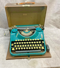 RARE Green Blue Barr -Morse Universal Portable Typewriter Ithaca NY 1930s