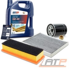 INSPEKTIONSPAKET FILTERSATZ SET A+5L EUROLUB 5W-40 FÜR FIAT GRANDE PUNTO 1.2 1.4