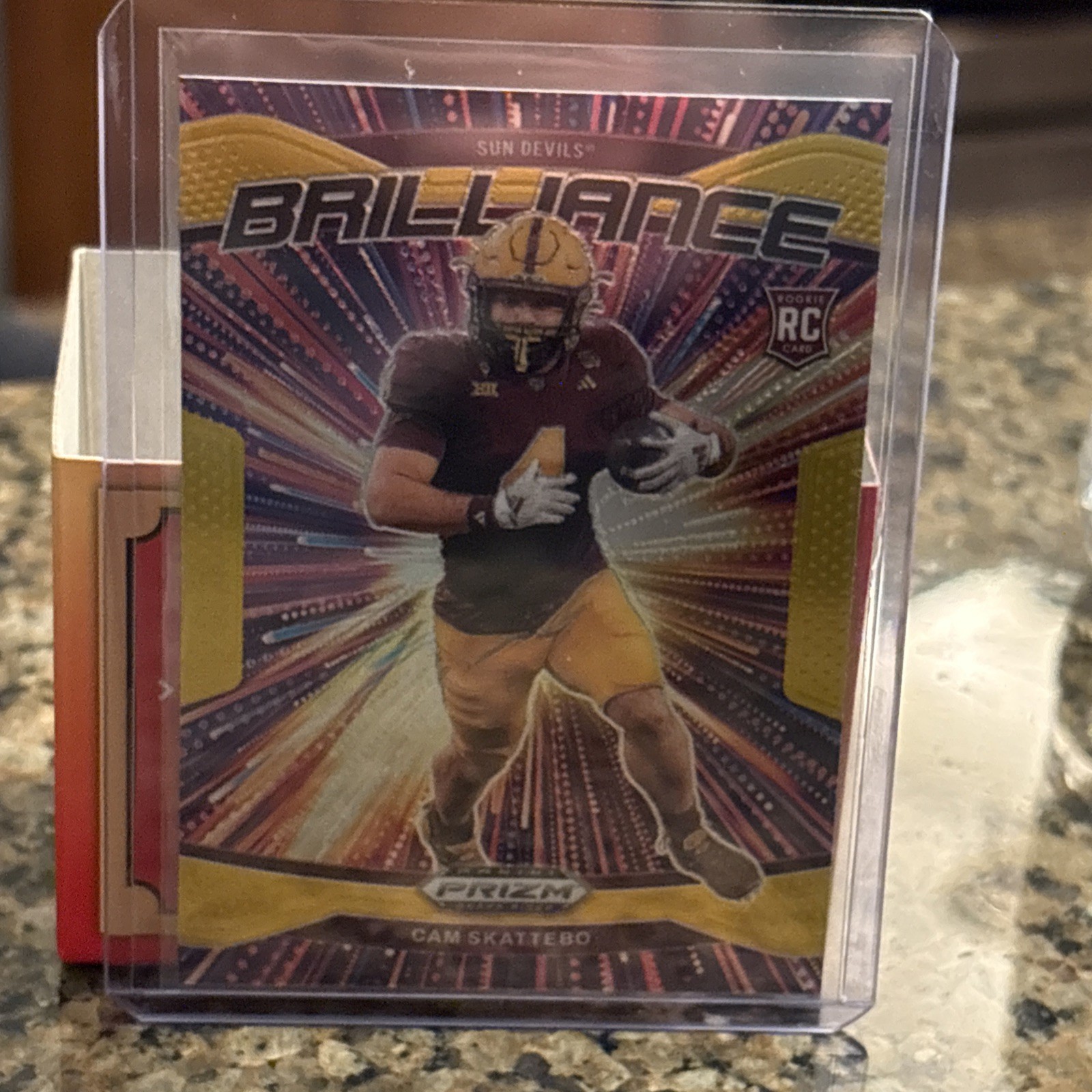 2025 Prizm Draft Picks Cam Skattebo RC Brilliance Gold /10