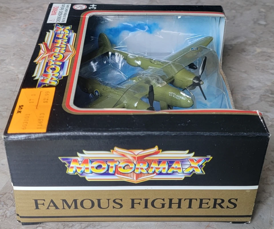 Vintage New Motormax Famous Fighters Diecast P-38 Lightning WWII Fighter 603101 - Image 4 of 4