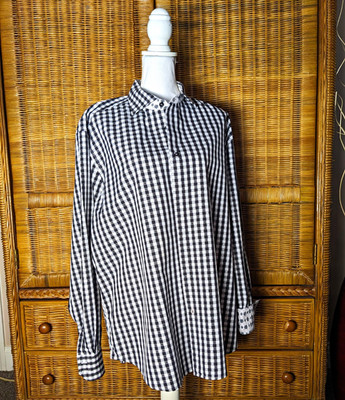 Robert Graham Men's Woven Cotton Black/White Check Long Sleeve Button-Up XL