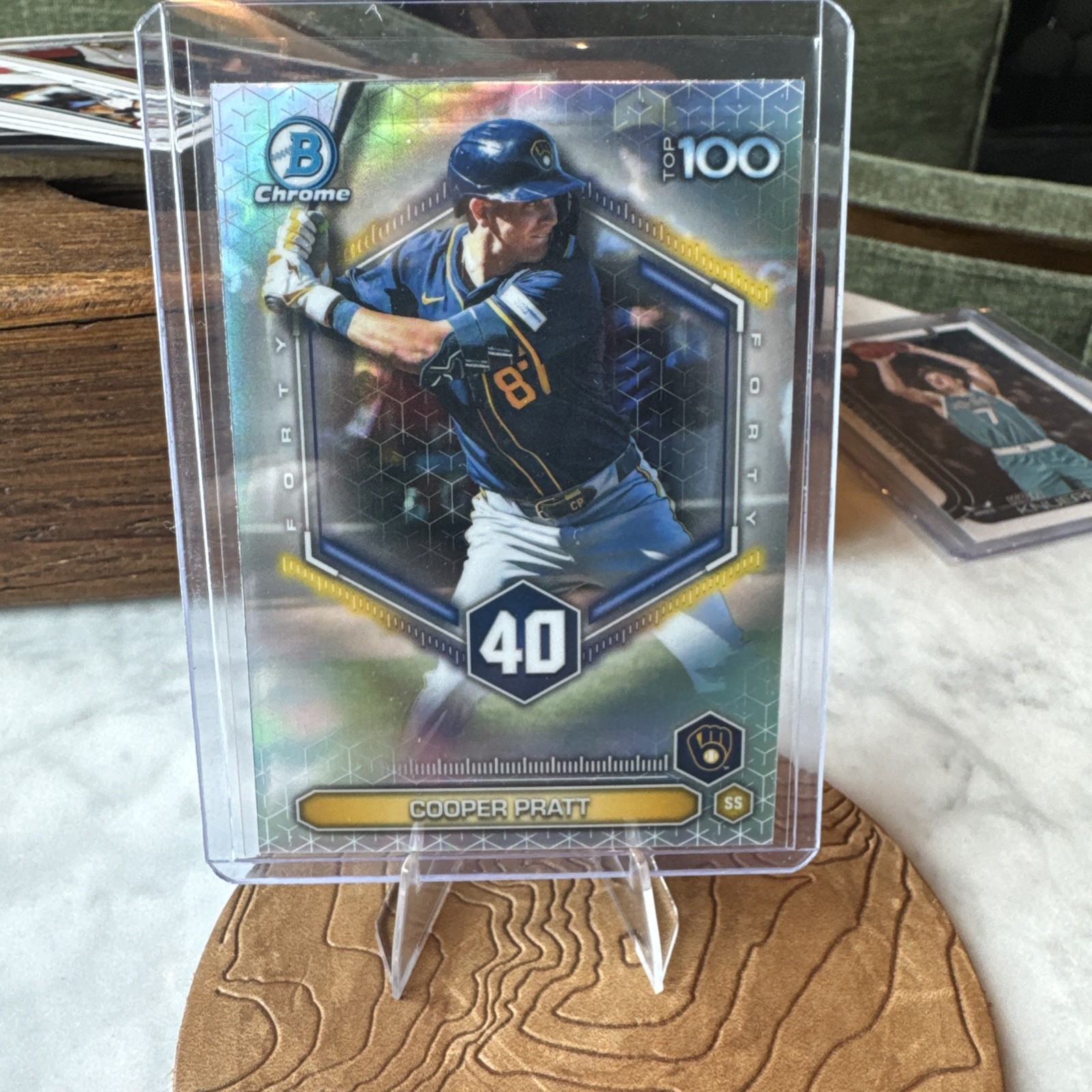 2026 Bowman Chrome Cooper Pratt Top 100 Insert Btp-40 Milwaukee Brewers view 1