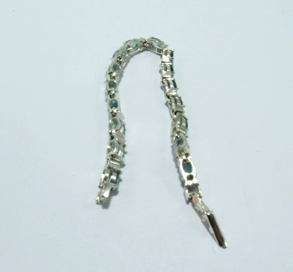 Pulsera Tenis Plata 925 Rubí/Piedras Preciosas 6.3/4 Pulgadas Color Oro Amarillo Usada Foto 3 de 4