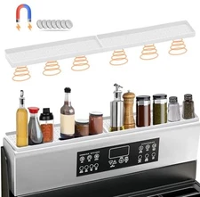 30 Inch Silicone Magnetic Stove Top Shelf, Kitchen Over Stove Spice Rack Shel...