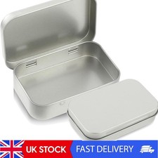 Elegant Small Silver Metal Tins with Lids - Portable Hinged Storage Solution