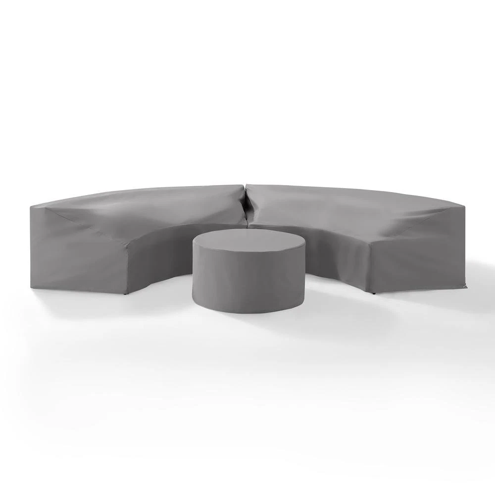 Catalina 3Pc Outdoor Furniture Cover Set, 2 Round Sectional Sofas & Coffee...