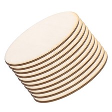 80x40x2mm Wood Pieces 10 Pack Unfinished Oval Wood Shapes Wooden Cutouts