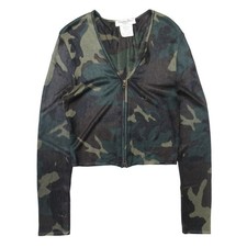 Grail Vintage 2001 Christian Dior John Galliano Camo Zip Cardigan FR 40