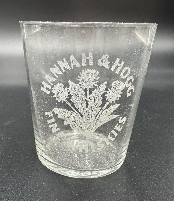 Pre-pro etched Glass HANNAH & HOGG fine Whiskies - Chicago, IL