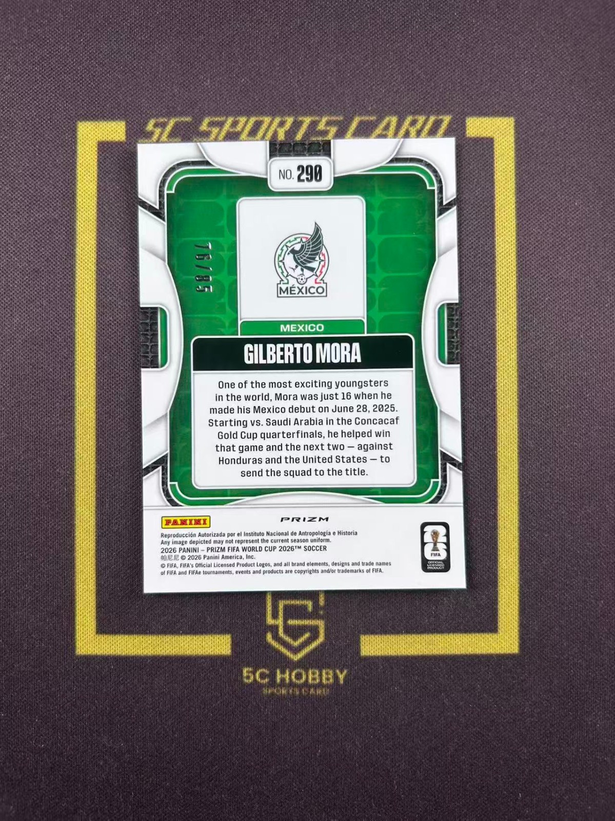2026 Prizm FIFA World Cup Rookie Choice Red /85 RC Gilberto Mora Mexico FCBZM1 view 2