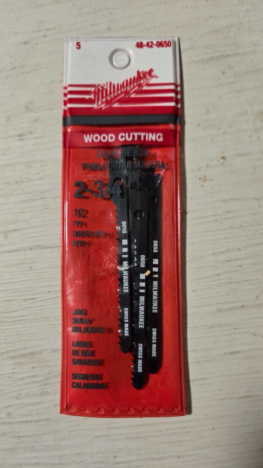 5-pk Milwaukee 48-42-0650 12-T 2-3/4" Wood Cutting Jig Saw Blades