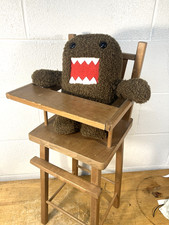 Vintage Wooden Toy High Chair with Flip Over Swing Tray 26 tall vgc for doll