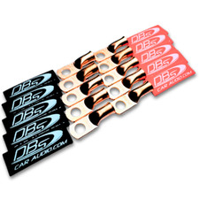 4 Gauge Copper Lug Ring Terminals with 5/16" Hole - DBs Red  Black Heat Shrink