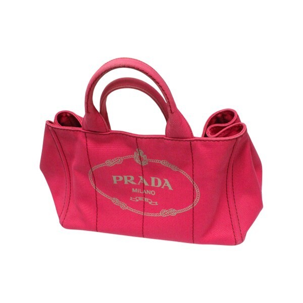 PRADA 1BG439 CANAPA 2WAY Shoulder Bag Tote Bag Pink Free  Used AB from japan thumbnail 2