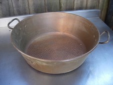 VINTAGE FRENCH COPPER JAM PRESERVING PAN WITH HANDLES, 36cm  1.7 kg Weight