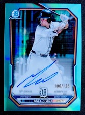 MAX CLARK 2026 Bowman Chrome Aqua Refractor ON CARD AUTO /125 Tigers #CPA-MC SP